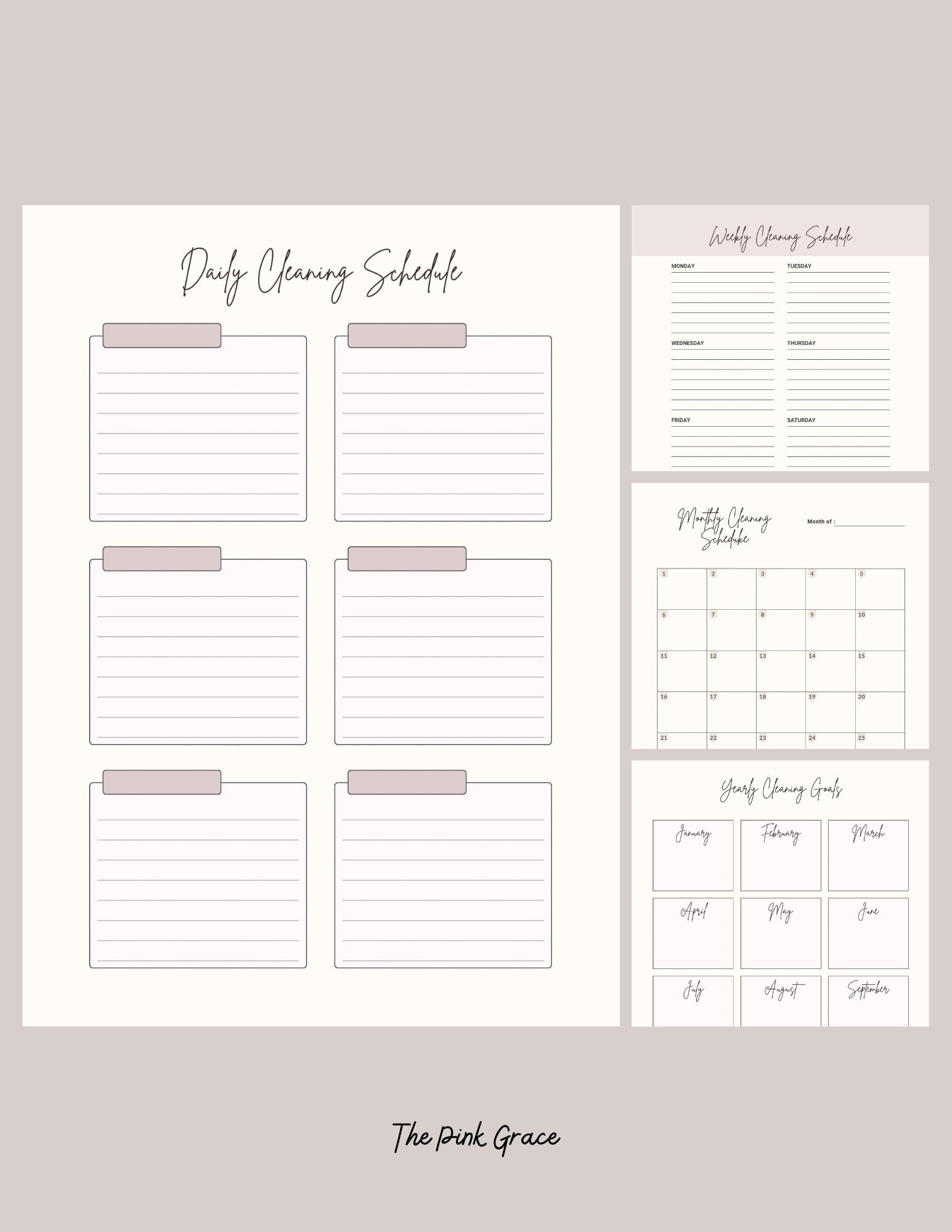 Faith-Based Cleaning Planner | Printable Daily, Weekly & Monthly Schedule Bundle
